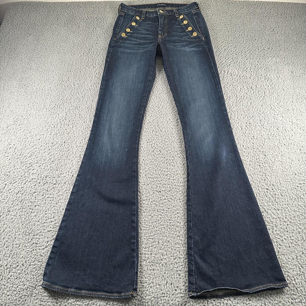 Ramy Brook Helena High Rise Flare Jeans Womens 25 Blue Dark Rinse Stretch USA